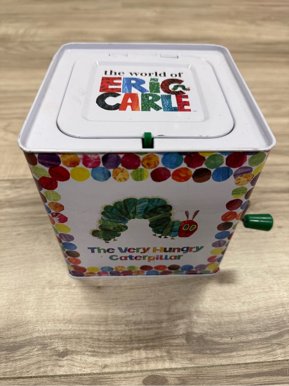 Eric Carle The Very Hungry Caterpillar Green Kids Tin Jack In The Music Box